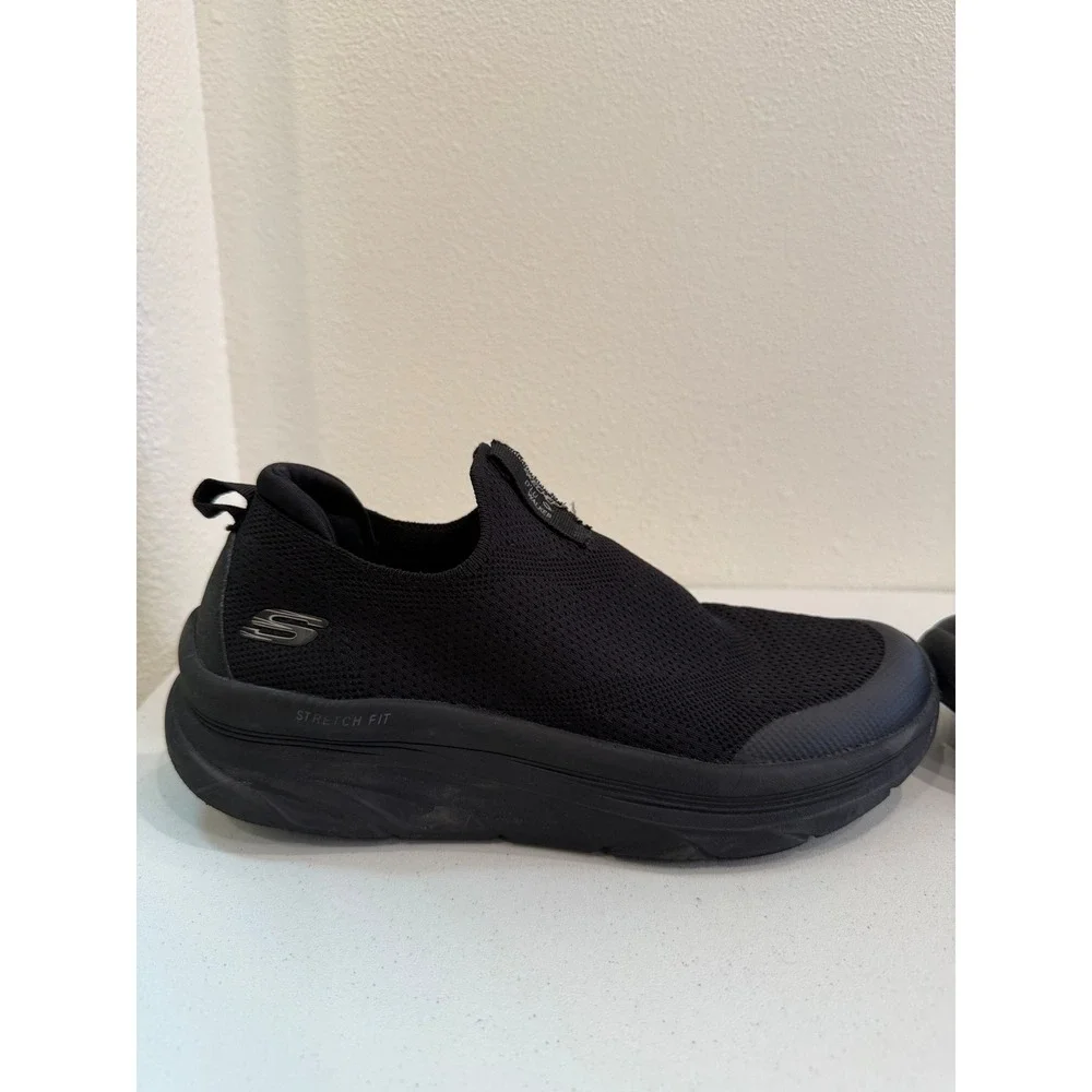 Skechers DLux Walker Stretch Fit Slip On Shoes Mens Black Walking Sneakers‎